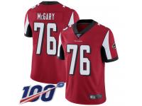 #76 Limited Kaleb McGary Red Football Home Men's Jersey Atlanta Falcons Vapor Untouchable 100th Season