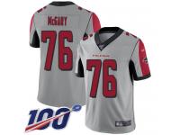 #76 Limited Kaleb McGary Silver Football Men's Jersey Atlanta Falcons Inverted Legend Vapor Rush 100th Season