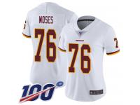 #76 Limited Morgan Moses White Football Road Women's Jersey Washington Redskins Vapor Untouchable 100th Season