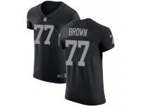 #77 Elite Trent Brown Black Football Home Men's Jersey Oakland Raiders Vapor Untouchable