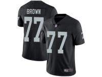 #77 Elite Trent Brown Black Football Home Youth Jersey Oakland Raiders Vapor Untouchable