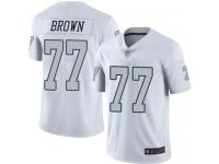 #77 Elite Trent Brown White Football Men's Jersey Oakland Raiders Rush Vapor Untouchable