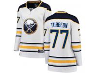 #77 Fanatics Branded Breakaway Pierre Turgeon Women's White NHL Jersey - Away Buffalo Sabres