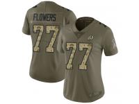 #77 Limited Ereck Flowers Olive Camo Football Women's Jersey Washington Redskins 2017 Salute to Service