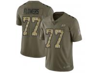 #77 Limited Ereck Flowers Olive Camo Football Youth Jersey Washington Redskins 2017 Salute to Service