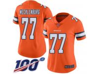 #77 Limited Karl Mecklenburg Orange Football Women's Jersey Denver Broncos Rush Vapor Untouchable 100th Season