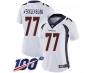 #77 Limited Karl Mecklenburg White Football Road Women's Jersey Denver Broncos Vapor Untouchable 100th Season