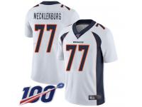 #77 Limited Karl Mecklenburg White Football Road Youth Jersey Denver Broncos Vapor Untouchable 100th Season