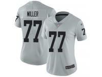 #77 Limited Kolton Miller Silver Football Women's Jersey Oakland Raiders Inverted Legend