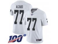 #77 Limited Lyle Alzado White Football Road Men's Jersey Oakland Raiders Vapor Untouchable 100th Season