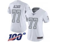 #77 Limited Lyle Alzado White Football Women's Jersey Oakland Raiders Rush Vapor Untouchable 100th Season