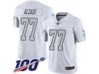 #77 Limited Lyle Alzado White Football Youth Jersey Oakland Raiders Rush Vapor Untouchable 100th Season