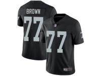 #77 Limited Trent Brown Black Football Home Youth Jersey Oakland Raiders Vapor Untouchable