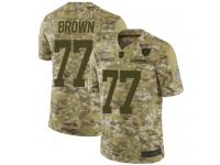 #77 Limited Trent Brown Camo Football Men's Jersey Oakland Raiders 2018 Salute to Service