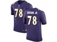 #78 Elite Orlando Brown Jr. Purple Football Home Men's Jersey Baltimore Ravens Vapor Untouchable