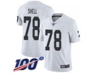 #78 Limited Art Shell White Football Road Men's Jersey Oakland Raiders Vapor Untouchable 100th Season