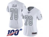 #78 Limited Justin Ellis White Football Women's Jersey Oakland Raiders Rush Vapor Untouchable 100th Season