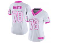 #78 Limited Wes Martin White Pink Football Women's Jersey Washington Redskins Rush Fashion