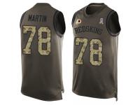 #78 Wes Martin Green Football Men's Washington Redskins Salute to Service Tank Top