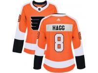 #8 Authentic Robert Hagg Orange Adidas NHL Home Women's Jersey Philadelphia Flyers