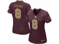 #8 Kirk Cousins Washington Redskins Alternate Jersey _ Nike Women's Burgundy Red 80th Anniversary NFL Game