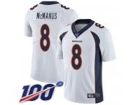 #8 Limited Brandon McManus White Football Road Youth Jersey Denver Broncos Vapor Untouchable 100th Season