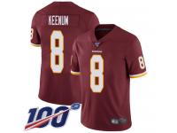 #8 Limited Case Keenum Burgundy Red Football Home Men's Jersey Washington Redskins Vapor Untouchable 100th Season