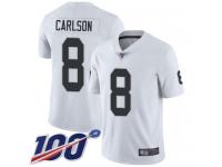 #8 Limited Daniel Carlson White Football Road Men's Jersey Oakland Raiders Vapor Untouchable 100th Season