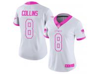 #8 Limited Jamie Collins White Pink Football Women's Jersey New England Patriots Rush Fashion
