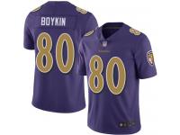 #80 Baltimore Ravens Miles Boykin Limited Men's Purple Jersey Football Rush Vapor Untouchable