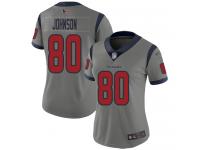 #80 Limited Andre Johnson Gray Football Women's Jersey Houston Texans Inverted Legend