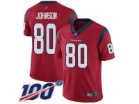 #80 Limited Andre Johnson Red Football Alternate Youth Jersey Houston Texans Vapor Untouchable 100th Season