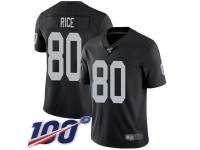 #80 Limited Jerry Rice Black Football Home Youth Jersey Oakland Raiders Vapor Untouchable 100th Season