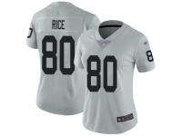 #80 Limited Jerry Rice Silver Football Women's Jersey Oakland Raiders Inverted Legend