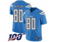 #80 Limited Kellen Winslow Electric Blue Football Alternate Youth Jersey Los Angeles Chargers Vapor Untouchable 100th Season