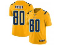 #80 Limited Kellen Winslow Gold Football Youth Jersey Los Angeles Chargers Inverted Legend