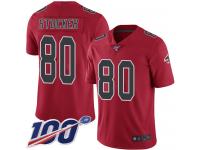 #80 Limited Luke Stocker Red Football Men's Jersey Atlanta Falcons Rush Vapor Untouchable 100th Season