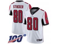 #80 Limited Luke Stocker White Football Road Men's Jersey Atlanta Falcons Vapor Untouchable 100th Season