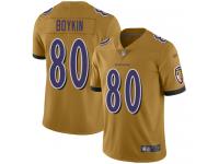 #80 Limited Miles Boykin Gold Football Men's Jersey Baltimore Ravens Inverted Legend Vapor Rush