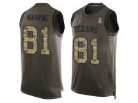 #81 Kahale Warring Green Football Men's Jersey Houston Texans Salute to Service Tank Top