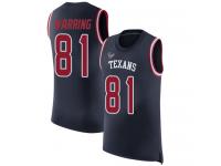 #81 Kahale Warring Navy Blue Football Men's Jersey Houston Texans Player Name & Number Tank Top