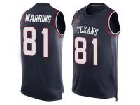 #81 Kahale Warring Navy Blue Football Men's Jersey Houston Texans Player Name & Number Tank Top