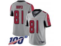 #81 Limited Austin Hooper Silver Football Men's Jersey Atlanta Falcons Inverted Legend Vapor Rush 100th Season