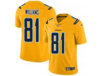 #81 Limited Mike Williams Gold Football Youth Jersey Los Angeles Chargers Inverted Legend