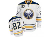 #82 Adidas Authentic Nathan Beaulieu Women's White NHL Jersey - Away Buffalo Sabres