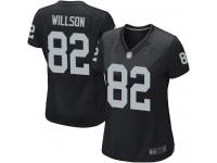 #82 Game Luke Willson Black Football Home Women's Jersey Oakland Raiders