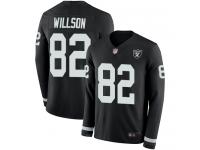 #82 Limited Luke Willson Black Football Youth Jersey Oakland Raiders Therma Long Sleeve