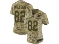 #82 Limited Luke Willson Camo Football Women's Jersey Oakland Raiders 2018 Salute to Service