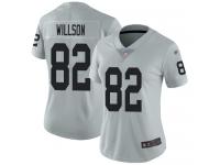 #82 Limited Luke Willson Silver Football Women's Jersey Oakland Raiders Inverted Legend