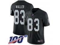 #83 Limited Darren Waller Black Football Home Men's Jersey Oakland Raiders Vapor Untouchable 100th Season